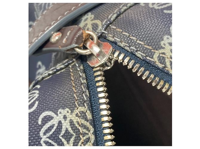 Borsa a Spalla Anagram Loewe Marrone Blu navy - vista 11