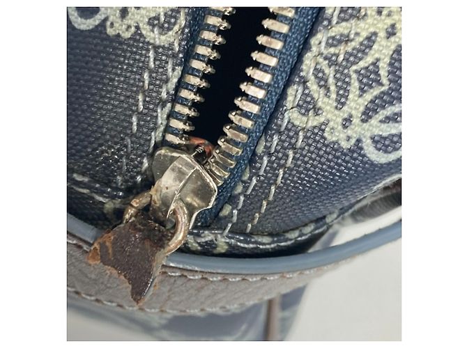 Borsa a Spalla Anagram Loewe Marrone Blu navy - vista 13