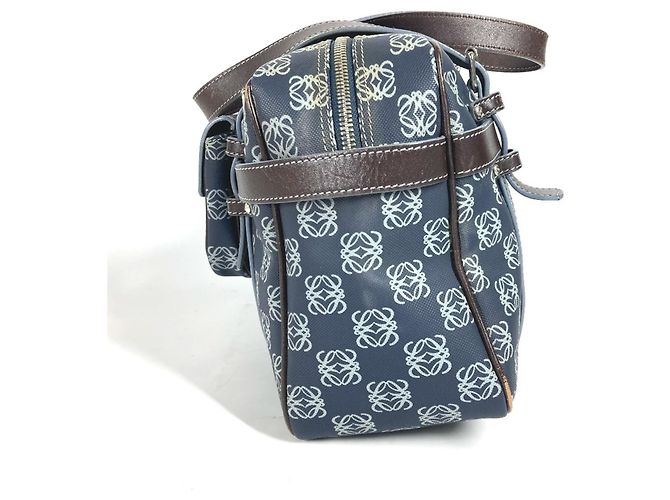 Borsa a Spalla Anagram Loewe Marrone Blu navy - vista 2