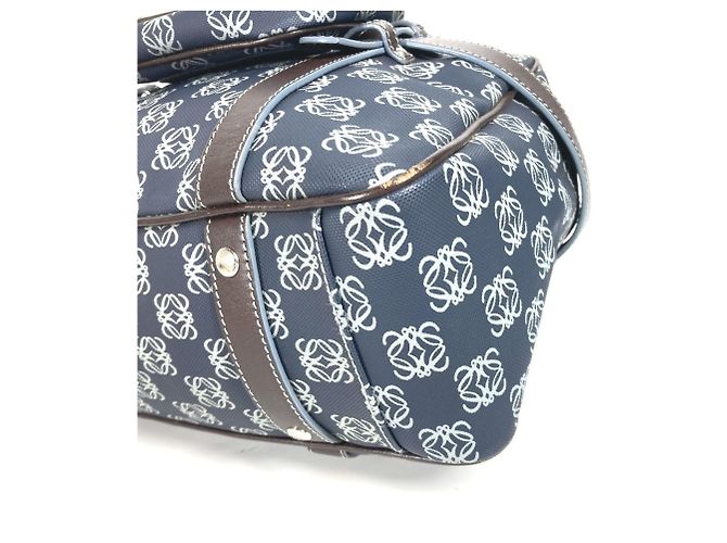 Borsa a Spalla Anagram Loewe Marrone Blu navy - vista 5