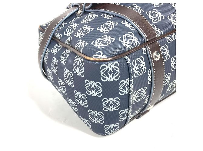 Borsa a Spalla Anagram Loewe Marrone Blu navy - vista 6