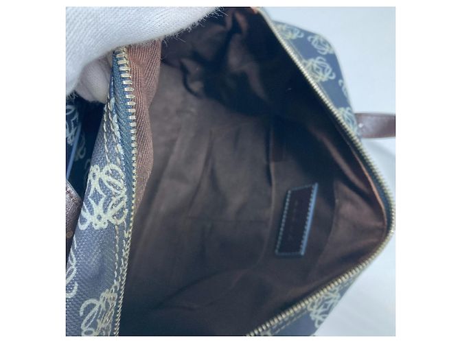 Borsa a Spalla Anagram Loewe Marrone Blu navy - vista 8