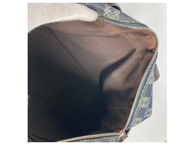 Borsa a Spalla Anagram Loewe Marrone Blu navy - vista 9