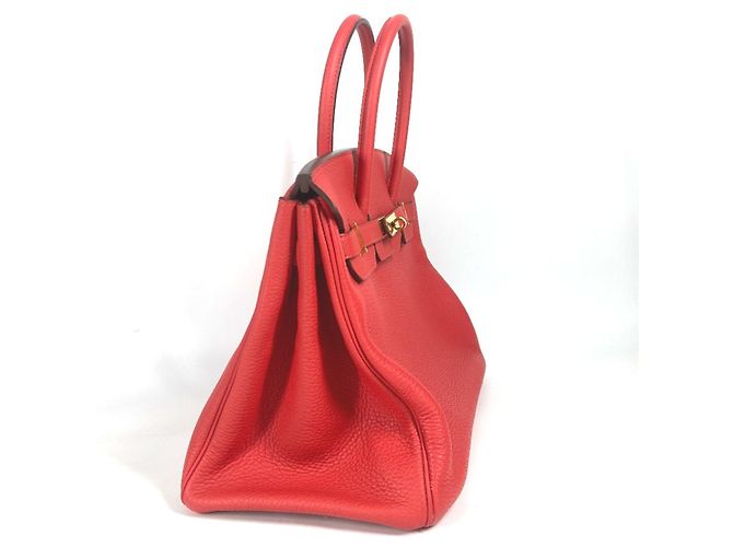 Hermès Bolsa tote Hermes Birkin 35 Vermelho - vista 3
