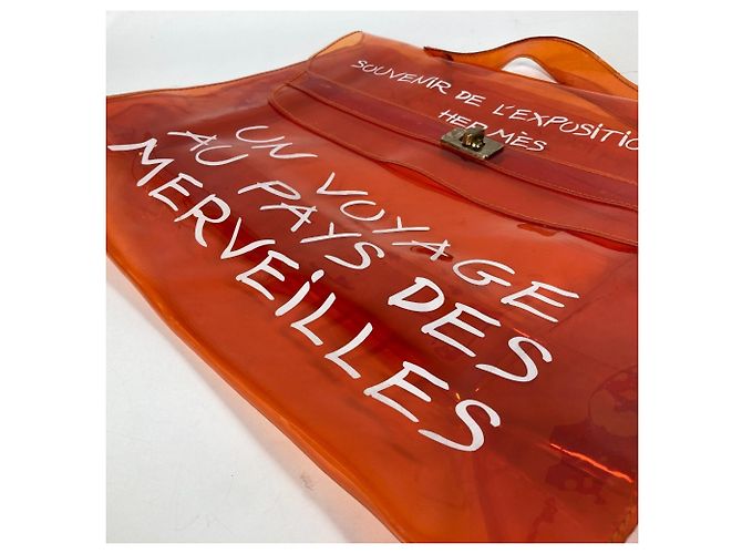Borsa tote in vinile Kelly di Hermès Arancione - vista 8