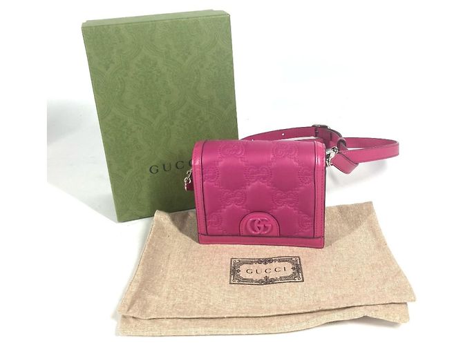 Bolsa de ombro Gucci GG Matelassé em couro acolchoado Rosa - vista 11