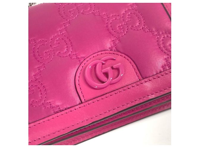 Bolsa de ombro Gucci GG Matelassé em couro acolchoado Rosa - vista 5