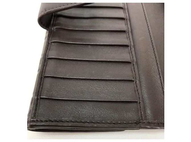 Gucci Dunkelbraune Leder Dreifach-Brieftasche - Ansicht 6
