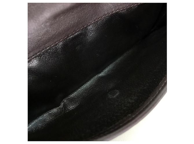 Gucci Dunkelbraune Leder Dreifach-Brieftasche - Ansicht 7