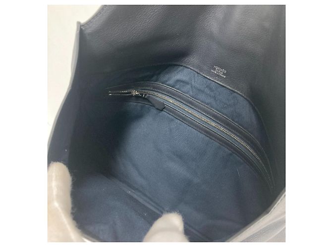 Hermès Borsa Clutch Hermes City Slide Blu navy - vista 10