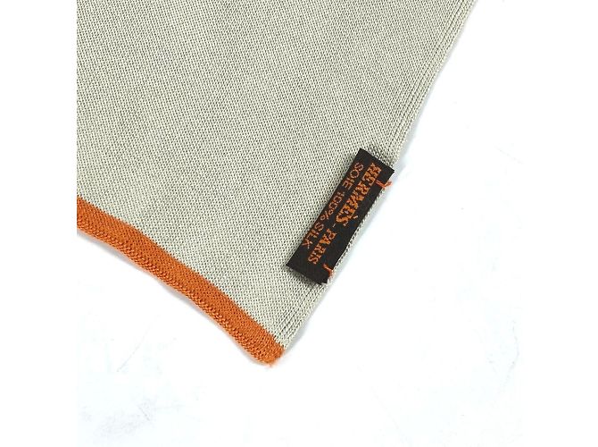 Hermès Bicolor Seidenschal von Hermes Orange Hellgrün - Ansicht 5