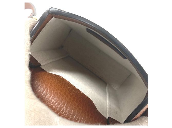 Pochette a spalla in denim e pelle Horsebit di Gucci Marrone Blu - vista 11