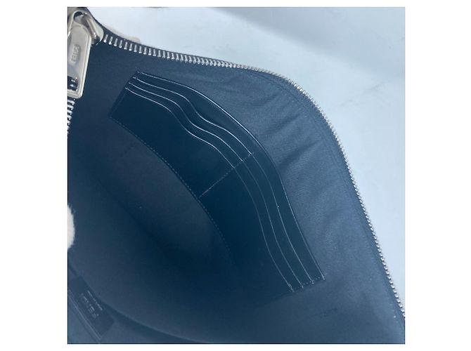 Pochette piatta diagonale Zucca Fendi Marrone Nero Giallo - vista 13
