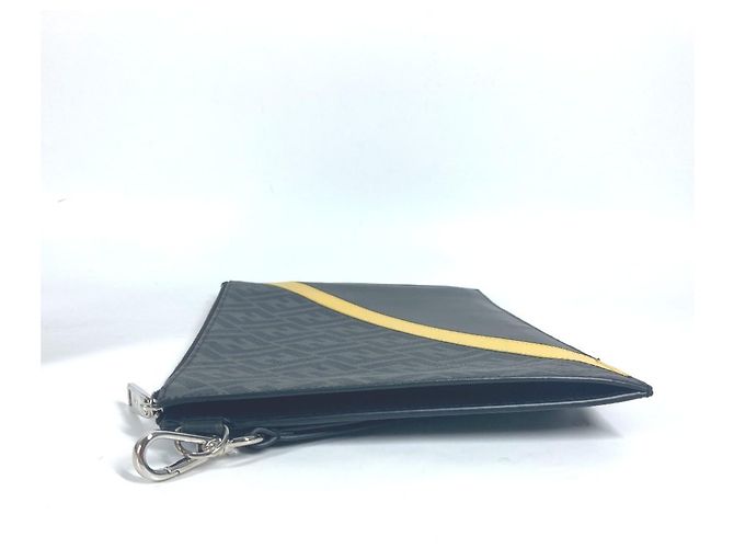 Pochette piatta diagonale Zucca Fendi Marrone Nero Giallo - vista 2