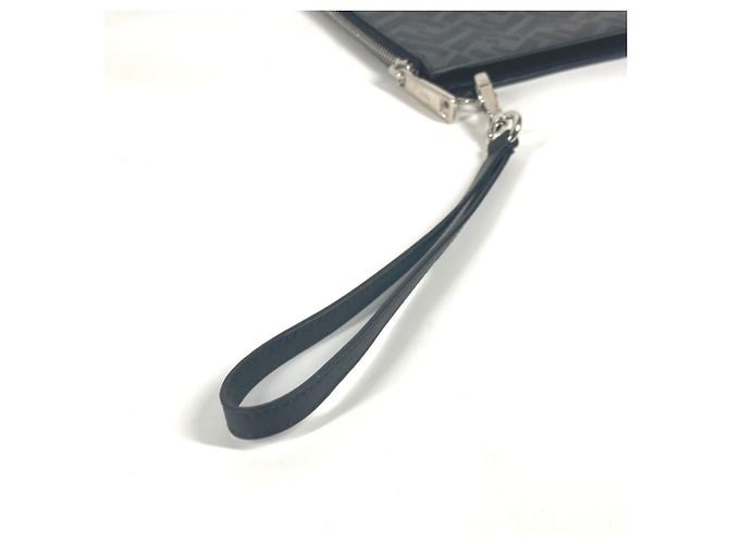 Pochette piatta diagonale Zucca Fendi Marrone Nero Giallo - vista 7