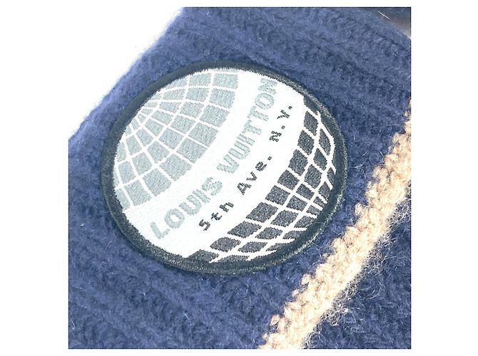 Guanti in cashmere Louis Vuitton con patch Blu navy - vista 4