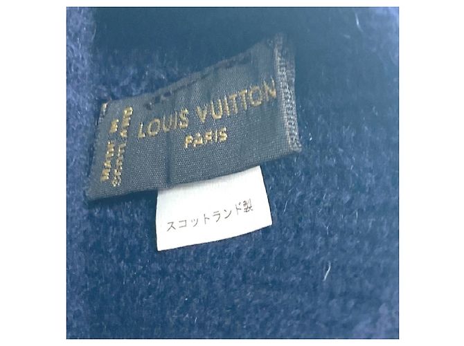 Guanti in cashmere Louis Vuitton con patch Blu navy - vista 5