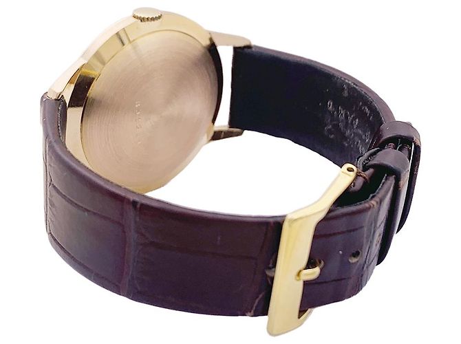 Jaeger Lecoultre watch, rose gold, leather strap. - view 3