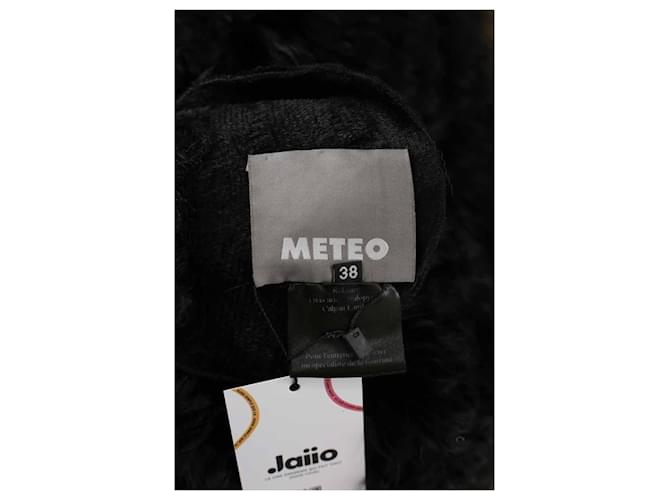 Météo Abrigo de piel Negro - vista 6