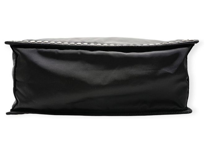Bolsa tote Prada Re-Nylon preta e azul com rebites Preto - vista 3