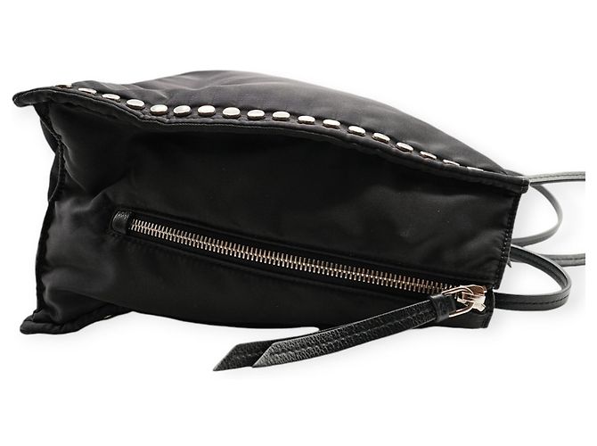 Bolsa tote Prada Re-Nylon preta e azul com rebites Preto - vista 4