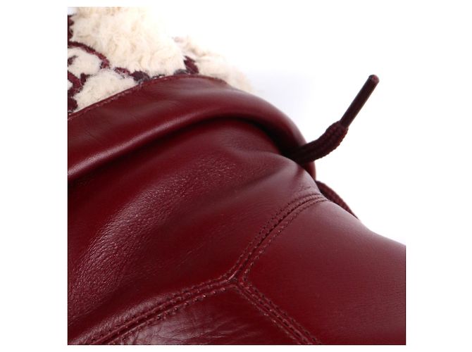 GUCCI - Botines Gucci de cuero burdeos (T39) - vista 5