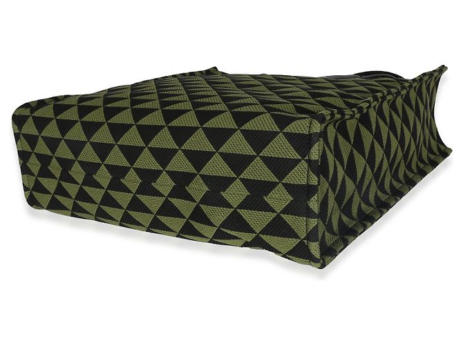 Symbole Prada schwarze grüne Jacquard Triangolo-Symbol Einkaufstasche - Ansicht 6