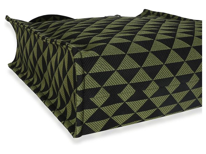 Symbole Prada schwarze grüne Jacquard Triangolo-Symbol Einkaufstasche - Ansicht 7