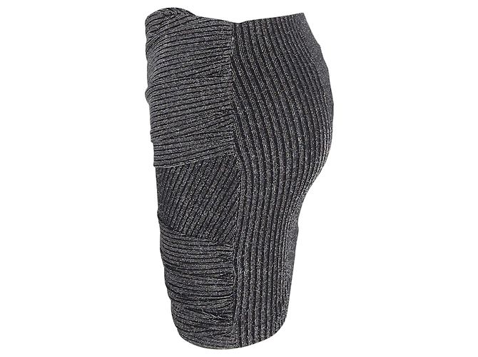 Falda mini de lamé con efecto drapeado Iro Brendal en nylon plateado Gris - vista 2