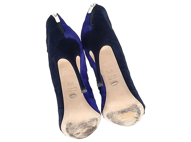 Stivaletti cut out bicolor Sergio Rossi in suede blu Blu chiaro - vista 7