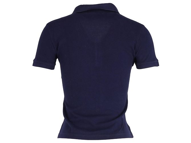 Polo de algodón azul marino con logo bordado de Etro - vista 3