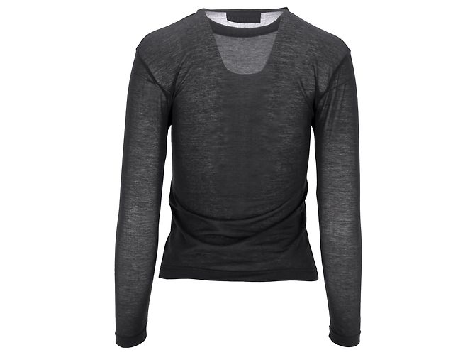 Everyday Camiseta de manga larga ajustada Balenciaga en algodón gris - vista 3