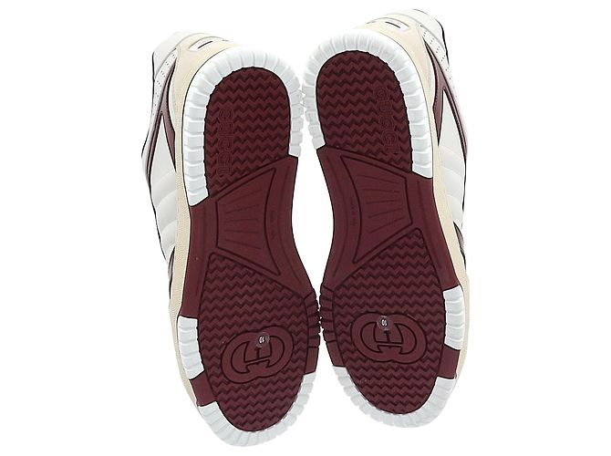 Baskets Gucci Re-Web basses en cuir bordeaux - vue 6