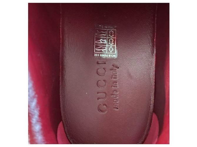 Baskets Gucci Re-Web basses en cuir bordeaux - vue 7