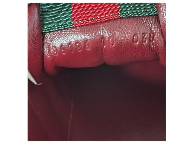 Baskets Gucci Re-Web basses en cuir bordeaux - vue 8