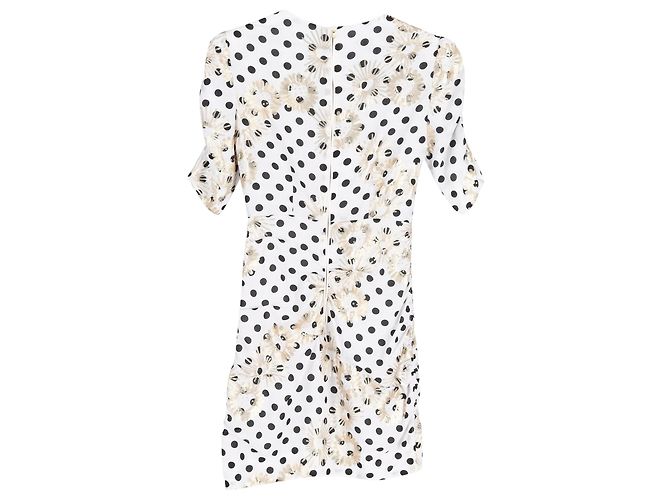 Maje Razula Mini-Kleid aus weißem Polyester mit Pailletten und Polka-Dots - Ansicht 2