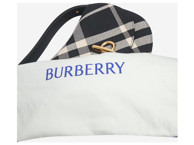 Burberry Borsa a spalla a quadri in jacquard nero - vista 9