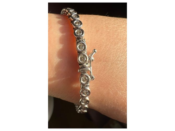 Autre Marque Bracciale tennis in oro bianco 14k e diamante 1,30 ct Argento - vista 6