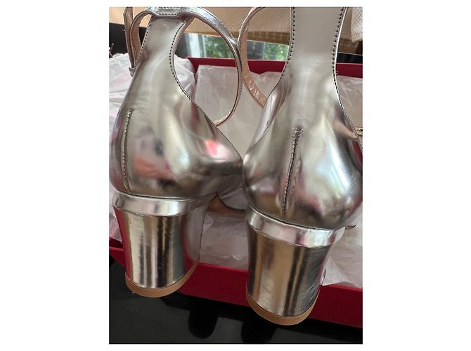 Décolleté Slingback Valentino Garavani Argentate Pelle 36 Argento - vista 7