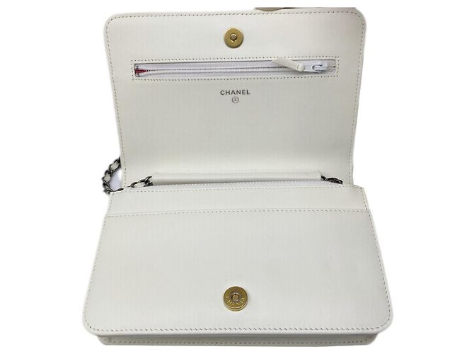 Wallet On Chain Cartera Chanel On Chain Blanco - vista 2