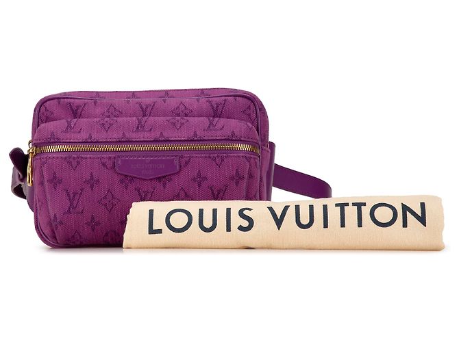 Bumbag esterno in denim monogramma viola Louis Vuitton Porpora - vista 8