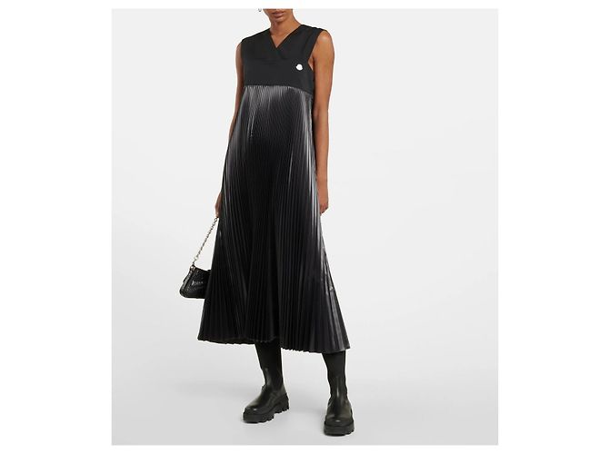 Moncler 4 Moncler Hyke Plissee Midi Kleid Schwarz - Ansicht 2