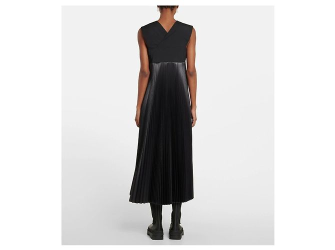 Moncler 4 Moncler Hyke Plissee Midi Kleid Schwarz - Ansicht 3