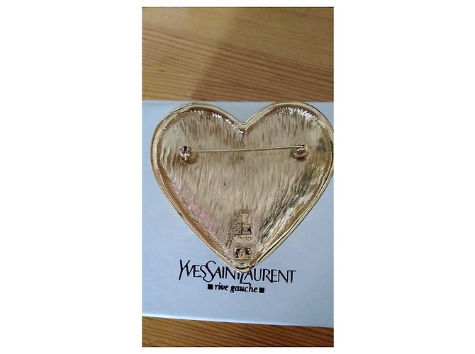 Yves Saint Laurent Spilla Grande Cuore Oro D'oro - vista 4