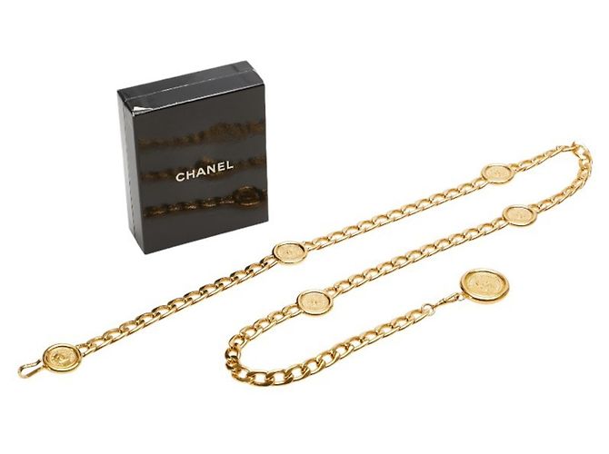 Chanel Coco Mark Medaillon Kettengürtel Golden - Ansicht 4