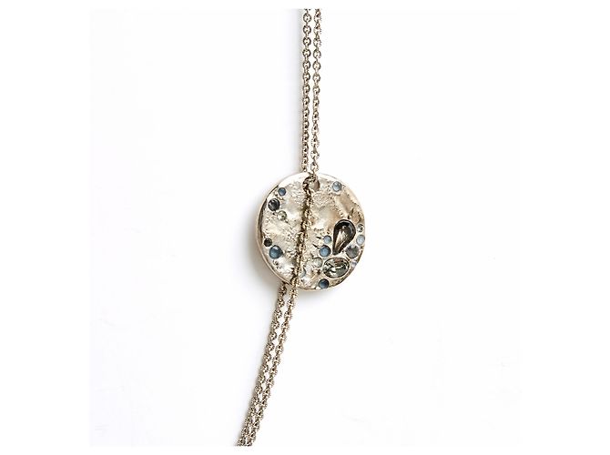 Collana Sautoir Chanel PE16 SS16 Monete d'Argento CC String - vista 3