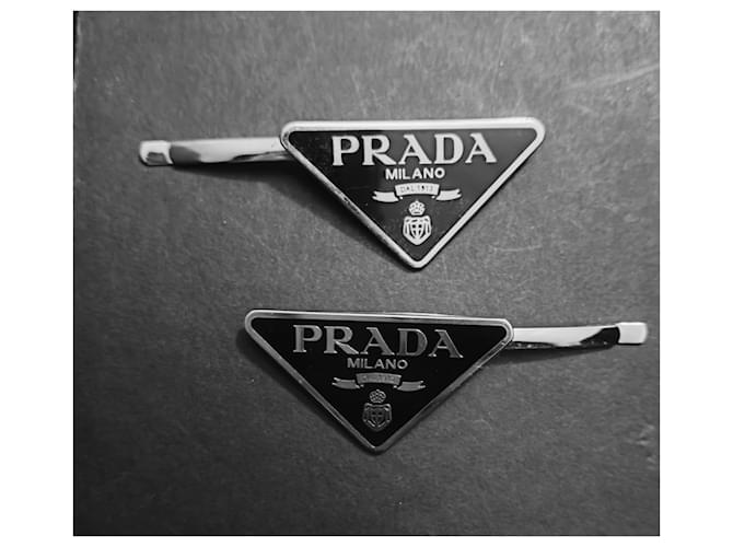 Prada Haarklammern Logo Silber - Ansicht 2