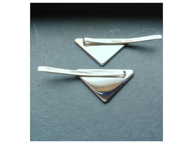 Prada Haarklammern Logo Silber - Ansicht 4