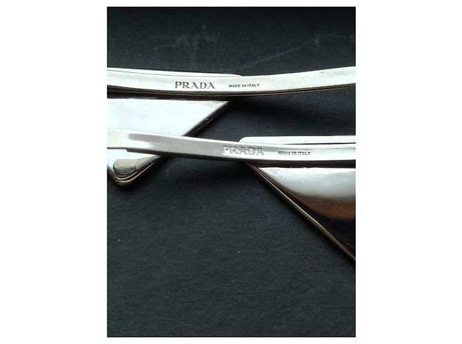 Prada Haarklammern Logo Silber - Ansicht 5