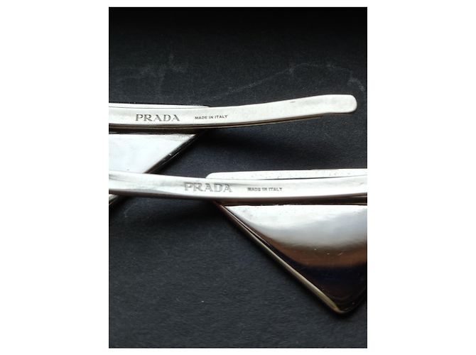 Prada Haarklammern Logo Silber - Ansicht 6